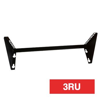 PSS, 3RU 19" Vertical wall mount bracket, 500(W) x 133(H) x 3RU(D), Rated weight 20kg, Black