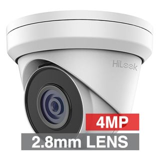 HILOOK, 4MP HD-IP Outdoor Turret camera, Metal, White, 2.8mm fixed lens, 30m IR, 120dB WDR, Day/Night (ICR), 1/3" CMOS, H.265/H.265+, IP67, Tri-axis, 12V DC/PoE