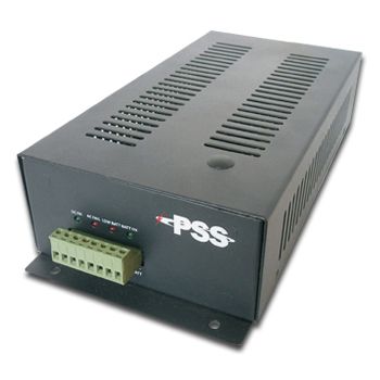 PSS, Power supply, 24V DC 4A, Short circuit protection, 27.6V DC battery charging circuit (up to 4 x 7ah batteries), Circuit status LEDs, Mains fail relay, Low battery relay, Suits CCTV applications.