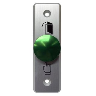 NETDIGITAL, Switch plate, Wall, Labelled with symbols, Architrave, Stainless steel, With green push button, N/O only contacts