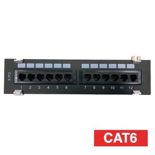 XTENDR, Wall Mountable Patch panel, 12 port, Cat6, 568A and B wiring