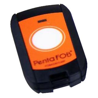 ELSEMA, PentaFOB Transmitter, 1 Channel, Large button, Hand held pendant/keyring, 433 MHz FM signal, Includes 3.3V battery, IP67 weather resistant, Orange