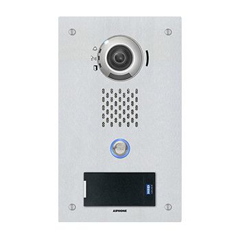 AIPHONE, IX Series, IP Direct Video Door station, Flush mount, With space for proximity reader (not included), Stainless steel, PoE 802.3af, Contact input, Relay output