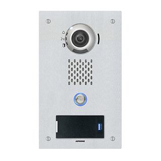 AIPHONE, IX Series, IP Direct Video Door station, Flush mount, With space for proximity reader (not included), Stainless steel, PoE 802.3af, Contact input, Relay output