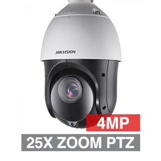 HIKVISION, 4MP IP Outdoor IR PTZ camera, 100m IR, 25x Zoom (4.8 - 120mm lens), 1/2.8" CMOS, 0.005Lux (sens-up), H.265/H.265+, IP66, 12V DC/POE