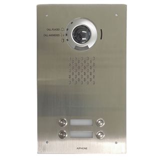 AIPHONE, IX Series, IP Direct 4 Call Video Door station, Flush mount, Stainless steel, PoE 802.3af.