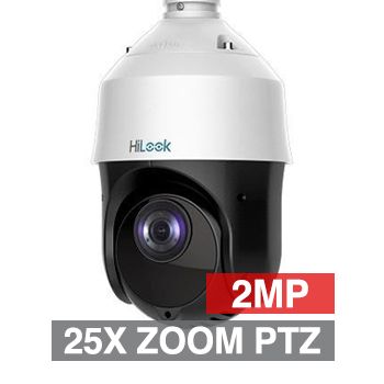 HILOOK, 2MP HD-IP Outdoor PTZ camera, 100m IR, 25x Zoom (4.8 - 120mm lens), 2.0MP/Full HD 1080p, 1/2.8" CMOS, 0.005Lux (sens-up), H.265/H.265+, IP66, 12V DC/POE+