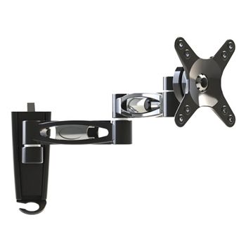 ULTRA, Monitor bracket, Articulated (Double) Arm, Black, Wall mount, Suits LCD/TFT from 13 to 27" 15kg holding force,Tilts 15dg, Swivels 180dg at head, 180 at mid, 180 at base, Suits 75 & 100mm VESA