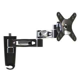 ULTRA, Monitor bracket, Articulated (Double) Arm, Black, Wall mount, Suits LCD/TFT from 13 to 27" 15kg holding force,Tilts 15dg, Swivels 180dg at head, 180 at mid, 180 at base, Suits 75 & 100mm VESA