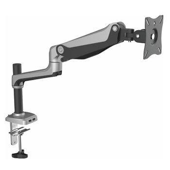 ULTRA, Gas Assist, Monitor bracket, Articulated arm, Desk mount, Polished, Suits LCD from 12" (30cm) - 27" (67.5cm), 9kg holding force, With desk clamp & bolt through options