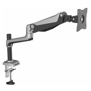 ULTRA, Gas Assist, Monitor bracket, Articulated arm, Desk mount, Polished, Suits LCD from 12" (30cm) - 27" (67.5cm), 9kg holding force, With desk clamp & bolt through options