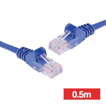 NETDIGITAL, Patch lead, Cat6 with RJ45 connectors, 0.5m cable length, Blue.