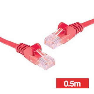 NETDIGITAL, Patch lead, Cat6 with RJ45 connectors, 0.5m cable length, Red.