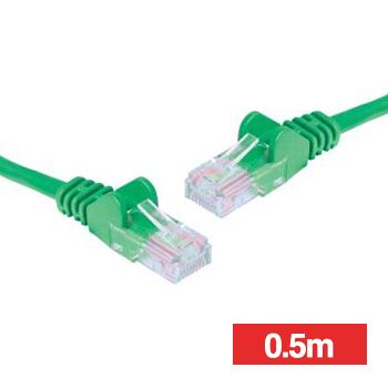 NETDIGITAL, Patch lead, Cat6 with RJ45 connectors, 0.5m cable length, Green.
