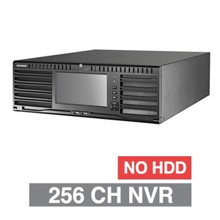 HIKVISION, HD-IP NVR, 256 channel, 768Mbps bandwidth, NO HDD, Up to 16x SATA HDD (16x 10TB max), RAID, VMD, USB/Network backup, Ethernet, 2x USB2.0 & 2x USB3.0, 1 Audio In/Out, 2x HDMI/1x VGA