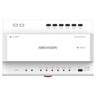 HIKVISION, Intercom, Gen 2, 2-Wire Distribution module, 6x 2-Wire interfaces NO power, 1x RJ45, 6x indicators, Din rail, 24V DC