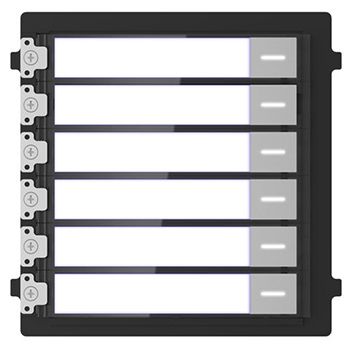 HIKVISION, 8000 Series 2, Modular Door station Button panel, 6 buttons, Backlit, IP65.