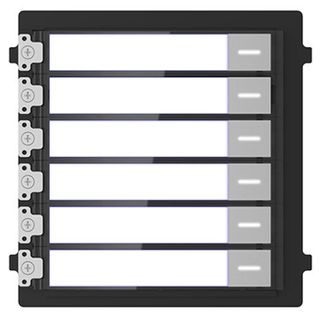 HIKVISION, 8000 Series 2, Modular Door station Button panel, 6 buttons, Backlit, IP65.