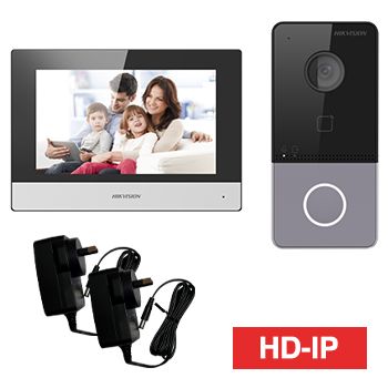 KIT DE VIDEO PORTERO IP DS-KV6113-WPE1 + DS-KH6320-WET1 + 2 FT HIKVISION