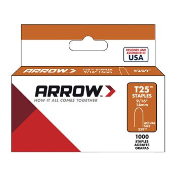 ARROW, Staples, T25, 9/16" (14mm), Pkt 1000,