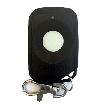 ELSEMA, PentaFOB Transmitter, 1 Channel, Small button, Hand held pendant/keyring, 433 MHz FM signal, Includes 3.3V battery, Black