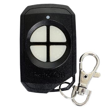 ELSEMA, PentaFOB Transmitter, 4 Channel, BLACK, Hand held pendant/keyring, 433 MHz FM signal, Includes 3.3V battery.