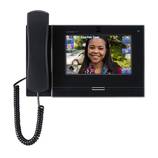 AIPHONE, IX Series, IP Direct Master station with Handset, Video and Audio, 7" Colour LCD display, Black, PoE 802.3af, Door release, Desk or wall mount.