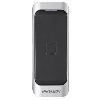 HIKVISION, Pro series, Proximity card reader, Mullion style, Up to 2" (50mm) read range, Thin profile, Built in buzzer, Two colour LED, Mifare compatible, 26bit/34bit Wiegand out, RS485, 3-Year warran
