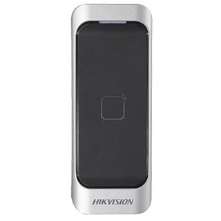 HIKVISION, Pro series, Proximity card reader, Mullion style, Up to 2" (50mm) read range, Thin profile, Built in buzzer, Two colour LED, Mifare compatible, 26bit/34bit Wiegand out, RS485, 3-Year warran