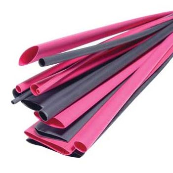 NETDIGITAL, Heat shrink tubing pack, 14 piece, Black & Red, 300mm Lengths, Assorted Diameters.
