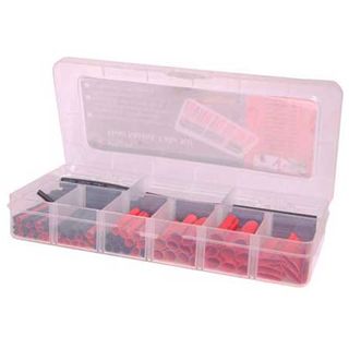 NETDIGITAL, Heat shrink tubing pack, 106 piece, Black & Red, 45mm & 75mm Length, Assorted Diameters, 3:1 shrink ratio, comes in carry case