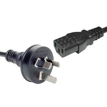NETDIGITAL, IEC Power Cord, fitted with IEC C13 connector and Aust 3-pin mains plug, 2 metre length