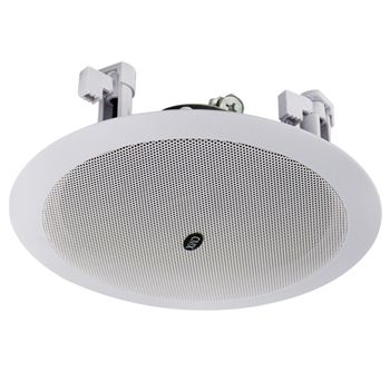 CMX, 5" Dual cone speaker, Ceiling mount, 6W, 5" (125mm), includes white metal grille, Wide dispersion, Rota-clamp mounting, 100-15KHz response, 100V line (Taps at 3, 6W), cutout 170mm,