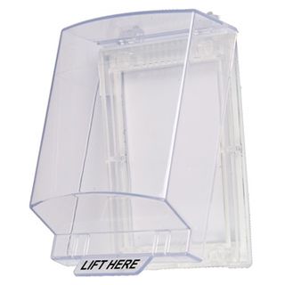 SECOR, Plastic Weather Cover, Clear, hinged with "Lift Here" on front cover. Suits most keypads, internal dimensions 140mm X 110mm X 54mm (HxWxD).