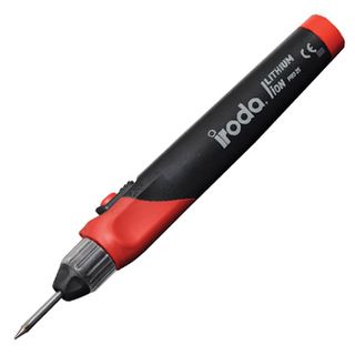 IRODA, PRO 25, 12W Lithium Powered Soldering iron, Self igniting, 10 sec heat up time, 90 min run time, Recharge via USB, Includes USB cable, Stand & 1 Tip