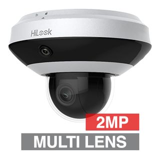 HILOOK, HD-IP DARKFIGHTER PanoVu PTZ Dome camera, 1x 2MP camera with 4x Zoom (2.8 - 12mm lens), 3x 2MP 2mm  fixed cameras, 1/2.8" CMOS, 10 IR, H.265/H.264, 12V DC/POE