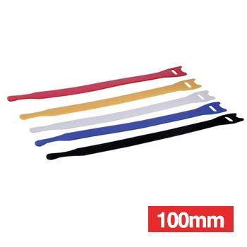 NETDIGITAL, Cable ties, Velcro Hook & Loop, 100mm, Coloured, Packet of 10.
