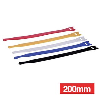 NETDIGITAL, Cable ties, Velcro Hook & Loop, 200mm, Coloured, Packet of 10.