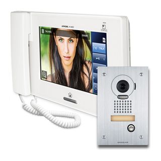 AIPHONE, JP Series, Video intercom kit, Colour, With video memory, Includes 1 x JP4MED master station, 1 x JPDVF flush mount vandal door station, 1 x power supply