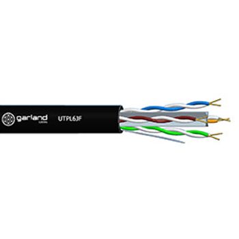 CABLE, Cat6 4 pair 8 x 1/0.51 jelly filled UTP, UV rated sheath, underground, 305m roll, black.