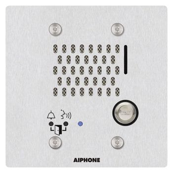 AIPHONE, IX Series, 2 Gang IP Direct Audio Door station, Flush mount, Stainless steel, PoE 802.3af, Contact input, Relay output