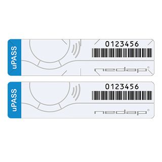 NEDAP, UHF adhesive vehicle tag, 26bit Wiegand, up to 10m read range with uPass Target or 5m with uPass Reach, UV protected, pre-programmed. MOQ 25.