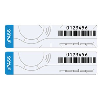 NEDAP, UHF adhesive vehicle tag, 26bit Wiegand, up to 10m read range with uPass Target or 5m with uPass Reach, UV protected, pre-programmed. MOQ 25.