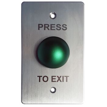 NETDIGITAL, Switch plate, Wall, Stainless steel, Labelled "Press to Exit", With Green push button, Plate 70mm x 115mm, N/O,N/C contactscts