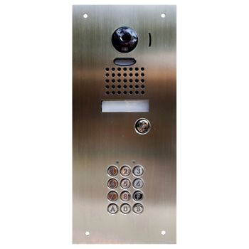 AIPHONE, Door station & key pad combination stainless steel plate, Flush mount, Vandal resistant, 315 X 140mm, Small, Suits JK, JO & JP, requires AC10U and Flush Door Station
