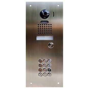 NETDIGITAL, Door station & key pad combination stainless steel plate, suits Aiphone products, Flush mount, Vandal resistant, 315x140mm, Suits JK, JO & JP, requires AC10U and Flush Door Station