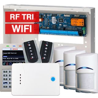 BOSCH, Solution 6000, Wireless alarm kit, Inc CC610PB panel, CP737B Wifi Prox LCD keypad, 3x RFDL-11 wireless TriTech detectors, 1x RF120 LAN receiver, 2x RF110 transmitters