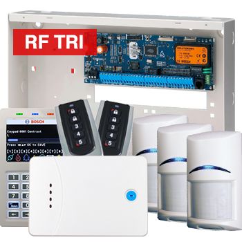 BOSCH, Solution 6000, Wireless alarm kit, Inc CC610PB panel, CP736B Smart Prox LCD keypad, 3x RFDL-11 wireless Tritech detectors, 1x RF120 LAN receiver, 2x RF110 transmitters