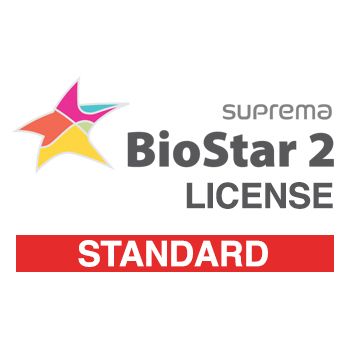 SUPREMA, BioStar 2 Standard license from V2.6, IP Fingerprint and RFID reader control software, Web Browser based programming, 50 Doors, Cloud access, No Lift, Time & Attendance option, expandable