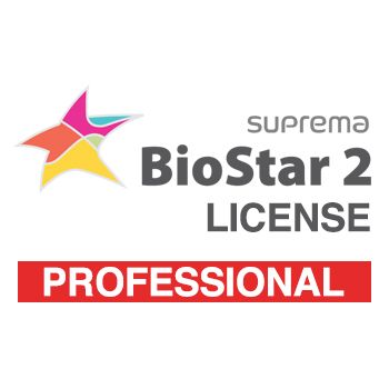 SUPREMA, BioStar 2 Professional license, IP Fingerprint and RFID reader control software, Web Browser based programming, 300 Doors, Cloud access, Lift control, Time & Attendance option, expandable